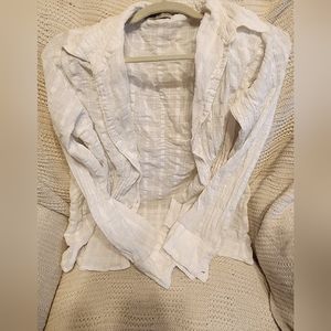 White button down blouse